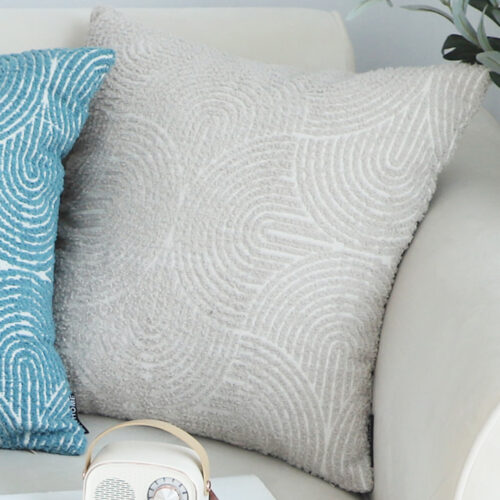 2x 50cm Throw Pillow Off White Lumbar Embroidered Decorative Cover Stitch - Image 3