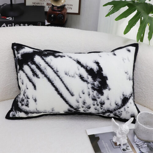 2x 35cm Throw Pillow Black White Leopard Thick Premium Polyester Fiber - Image 2