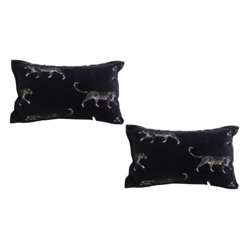 2x 35cm Black Throw Pillow Elegant Decorative Cushion Living Room Modern Decor