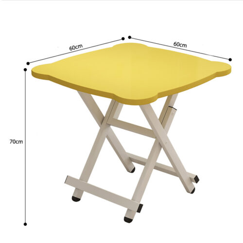 2x Yellow Minimalist Cat Ear Folding Table Indoor Outdoor Portable Stall Desk Decor - Image 6
