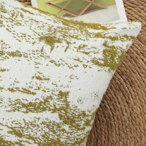 2x 50cm Throw Pillow White Olive Green Deluxe Polyester Fiber Cotton - Image 3