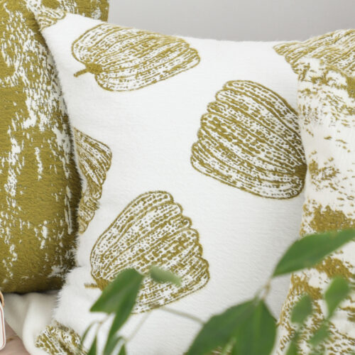 2x 50cm Throw Pillow White with Olive Green Autumn Harvest Pumpkin Print Decor - Image 6