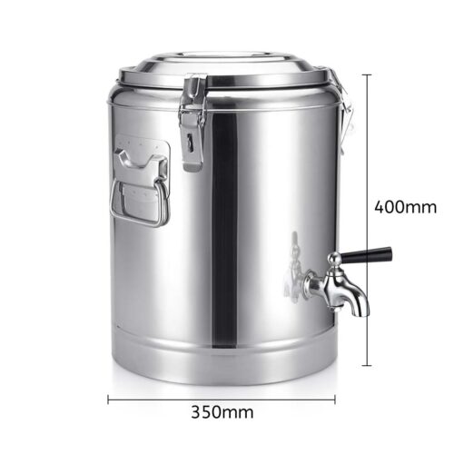 30L Stainless Steel Insulated Stock Pot Dispenser Hot Cold Beverage Container with Tap - Image 3