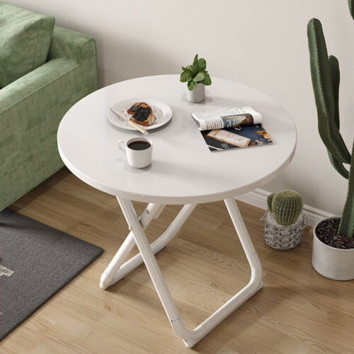 2x 80cm White Modern Minimalist Table with Sleek Surface Functional - Image 4