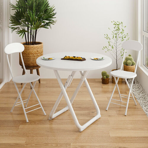 2x 80cm White Modern Minimalist Table with Sleek Surface Functional - Image 5