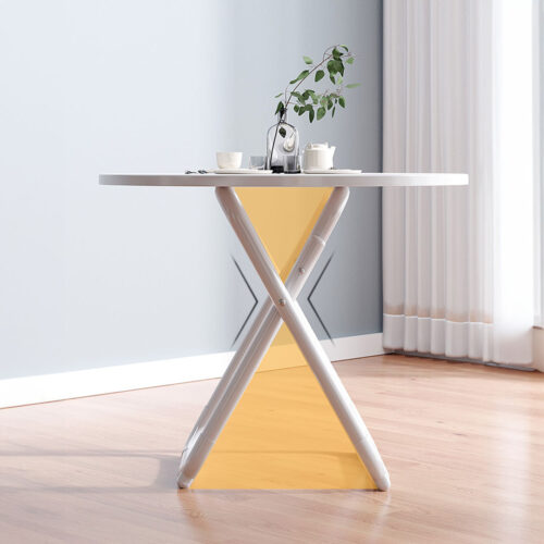 2x 80cm White Modern Minimalist Table with Sleek Surface Functional - Image 8