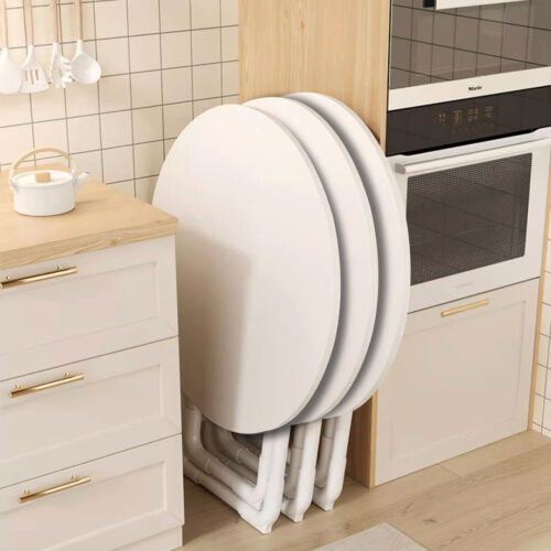 2x 80cm White Modern Minimalist Table with Sleek Surface Functional - Image 9