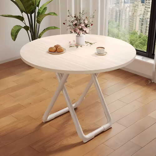 2x 80cm Light Wood Color Table Versatile Use Modern - Image 2