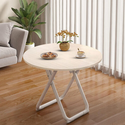 2x 80cm Light Wood Color Table Versatile Use Modern - Image 3