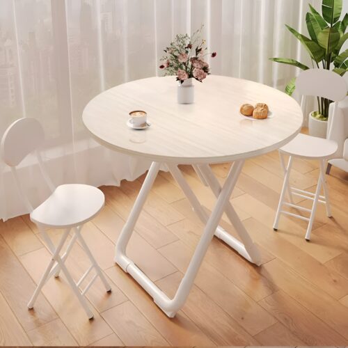 2x 80cm Light Wood Color Table Versatile Use Modern - Image 4
