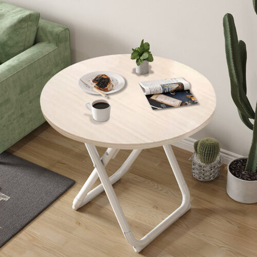 2x 80cm Light Wood Color Table Versatile Use Modern - Image 5