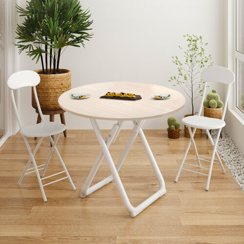 2x 80cm Light Wood Color Table Versatile Use Modern - Image 6