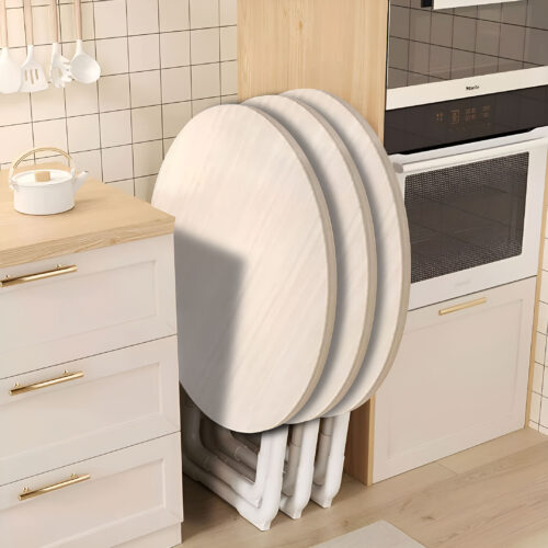 2x 80cm Light Wood Color Table Versatile Use Modern - Image 9