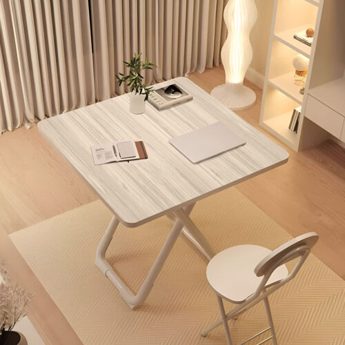 2x 80cm Light Square Table with White Legs Modern - Image 6