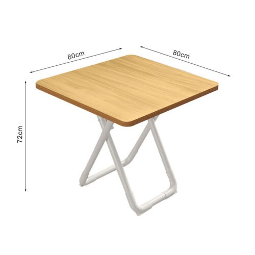 2x 80cm Wood Color Board Square Table with White Legs Modern - Image 5