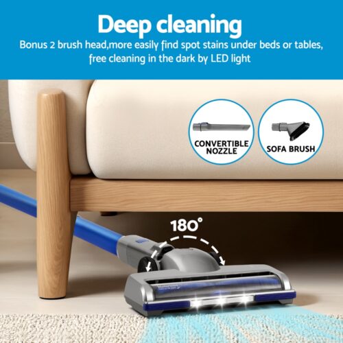 Devanti 300W Stick Vacuum Cleaner Cordless Self-Standing - Image 5