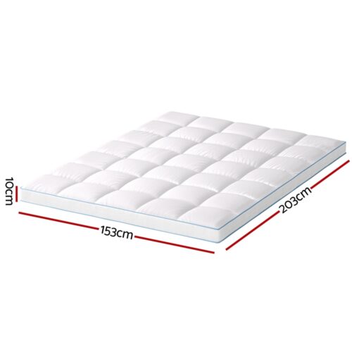 Giselle Bedding Mattress Topper Pillowtop Bamboo 10cm Queen - Image 2