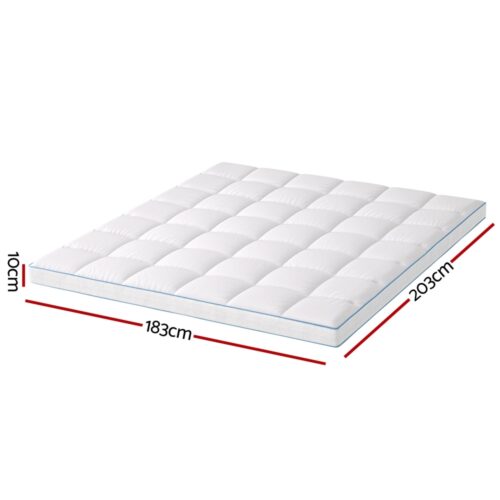 Giselle Bedding Mattress Topper Pillowtop Bamboo 10cm King - Image 2