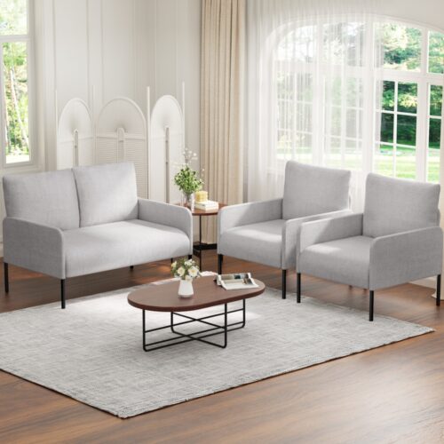 Artiss Armchair 4 Seater Sofa Set Pillow Gery Kane - Image 7