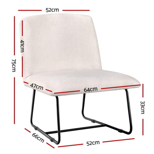 Artiss Accent Chair Armchair Cross Leg Beige - Image 2