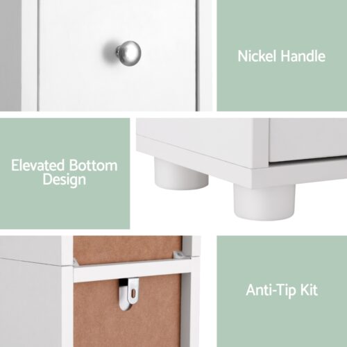 Artiss Bathroom Storage Cabinet 180cm Tall Slim Floor Cupboard Toilet Narrow Linen Tower - Image 8