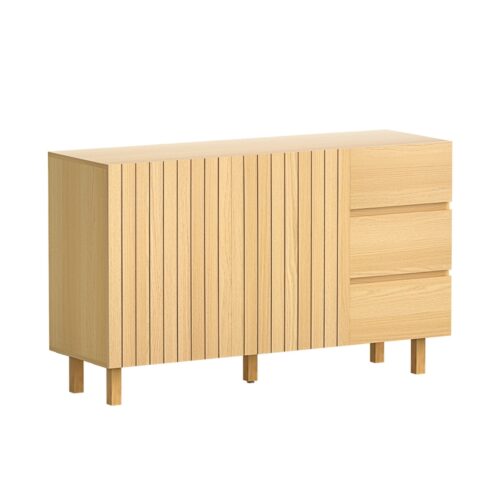 130cm Artiss Buffet Sideboard Cupboard Cabinet Pantry Storage Drawer Pine - Image 3