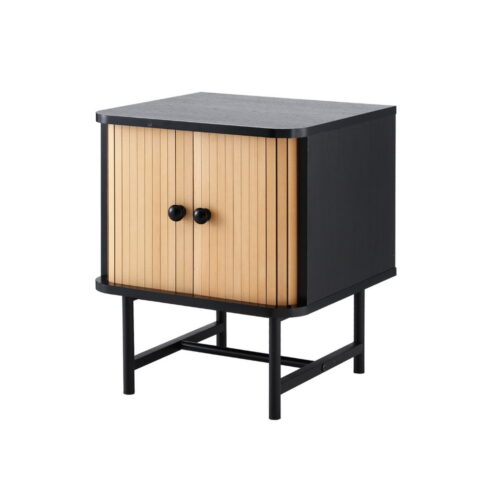 Artiss Bedside Table with Sliding Doors BORIS - Image 2