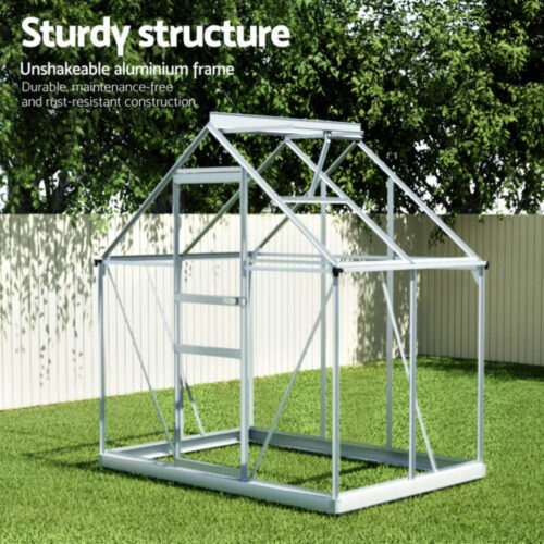 Green Fingers Greenhouse Aluminium Polycarbonate Premium Garden Storage Shed 1.3Mx1.9Mx2.0M - Image 6