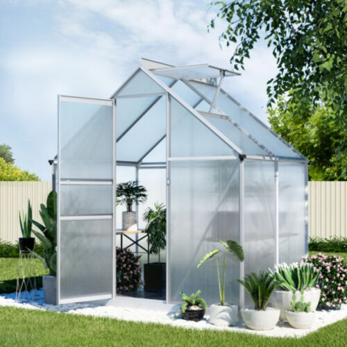 Green Fingers Greenhouse Aluminium Polycarbonate Premium Garden Storage Shed 1.3Mx1.9Mx2.0M - Image 7