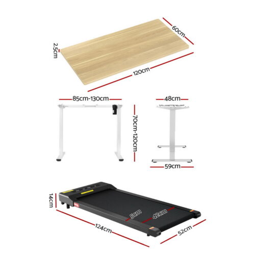 Artiss Electric Treadmill with 120cm Automatic Standing Desk Walking Pad 400mm - Image 2