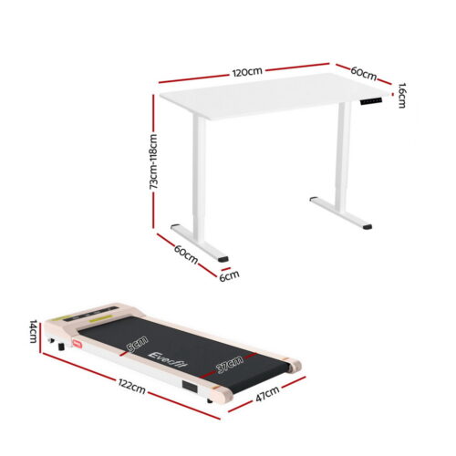 Artiss Treadmill with 120cm Automatic Standing Desk Electric Walking Pad - Image 2