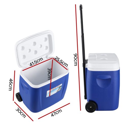 Glacio 38L Portable Ice Cooler Box With Wheels Camping Fridge - Image 2