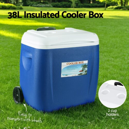 Glacio 38L Portable Ice Cooler Box With Wheels Camping Fridge - Image 4