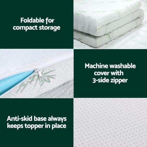 Giselle Bedding Memory Foam Mattress Topper Ventilated Cool Gel 5cm Single - Image 5