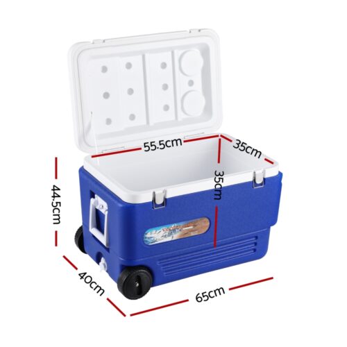Glacio 60L Portable Ice Cooler Box With Wheels Camping Fridge - Image 2