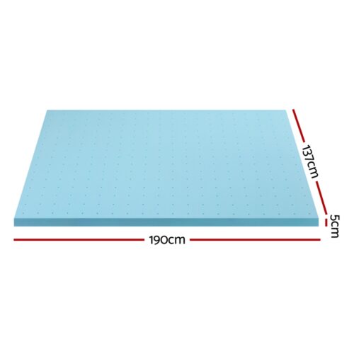 Giselle Bedding Memory Foam Mattress Topper Ventilated Cool Gel 5cm Double - Image 2