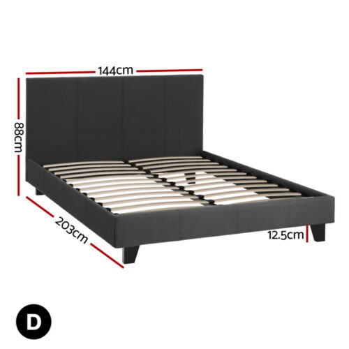 Artiss Bed Frame Double Size Charcoal NEO - Image 2