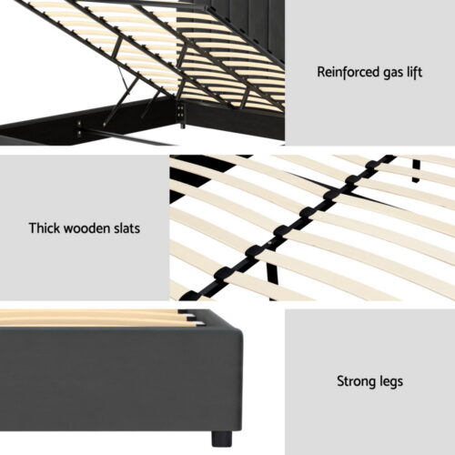 Artiss Bed Frame King Size Velvet Grey FION - Image 6