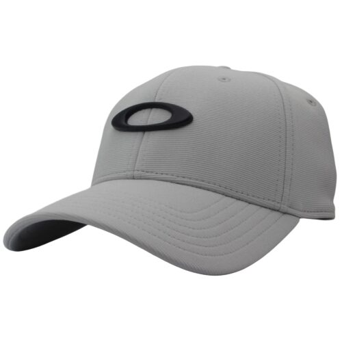 Oakley Tincan Cap Mens Size S/M Lunar Rock Light Grey Flex Fit Logo Sports Hat