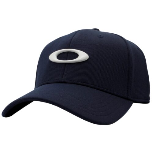Oakley Tincan Cap Mens Size S/M Fathom Blue Light Grey Flex Fit Logo Sports Hat - Image 2