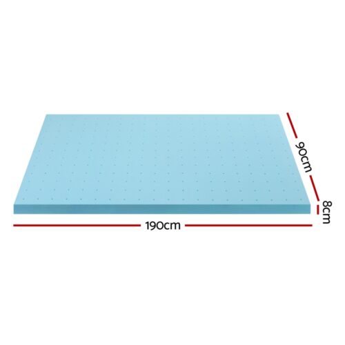 Giselle Bedding Memory Foam Mattress Topper Ventilated Cool Gel 8cm Single - Image 2