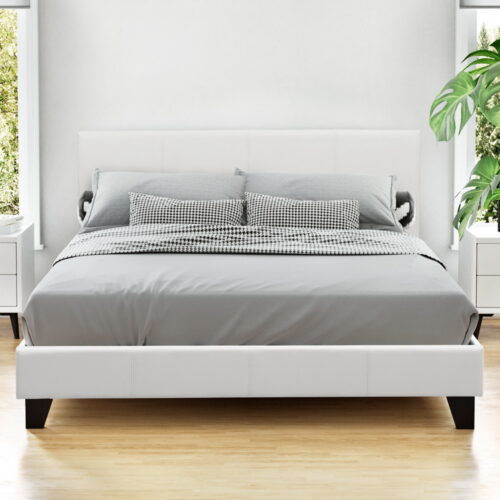 Artiss Bed Frame Queen Size White NEO - Image 7