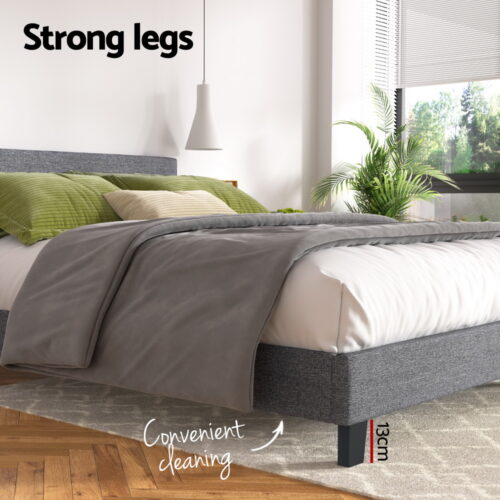 Artiss Bed Frame King Size Grey NEO - Image 5