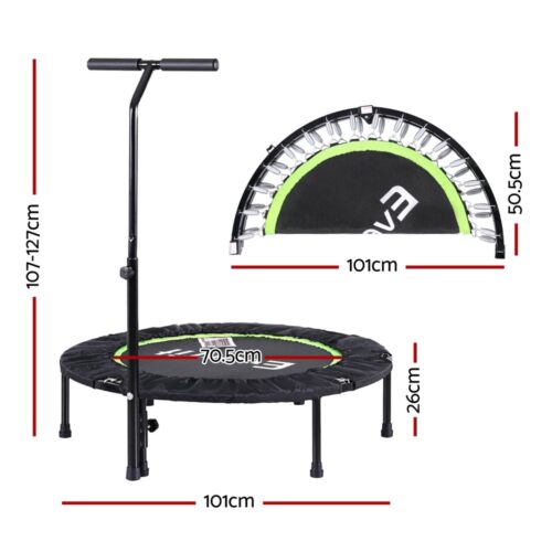Everfit 40inch Fitness Foldable Trampoline Jumping Rebounder Home Gym Handrail - Image 2