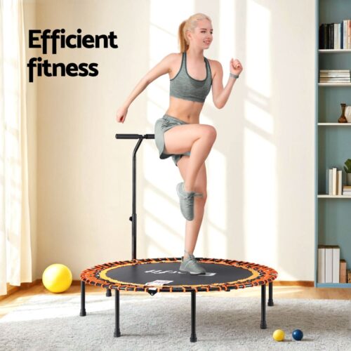Everfit 48inch Fitness Foldable Trampoline Jumping Rebounder Home Gym Handrail - Image 4