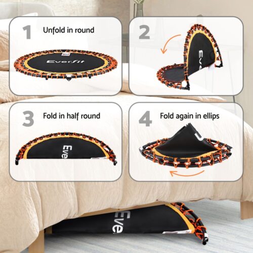 Everfit 48inch Fitness Foldable Trampoline Jumping Rebounder Home Gym Handrail - Image 6