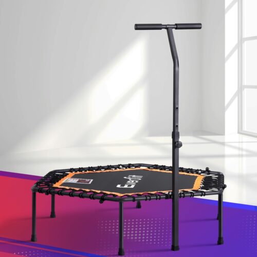 Everfit 51inch Hexagon Fitness Trampoline Rebounder Adjustable Handrail Orange - Image 7