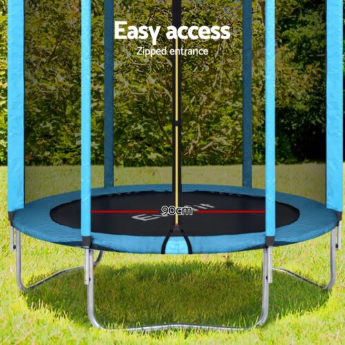 Everfit Trampoline 6FT Kids Trampolines Safety Net Pad Round Blue - Image 6