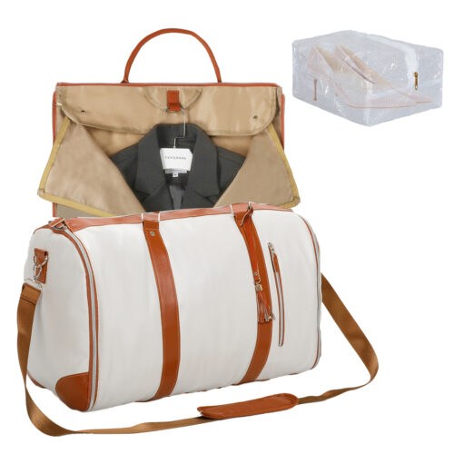 Slimbridge 5L Garment Bags 2-in-1 Hanging Suit Convertible Travel Duffel Beige