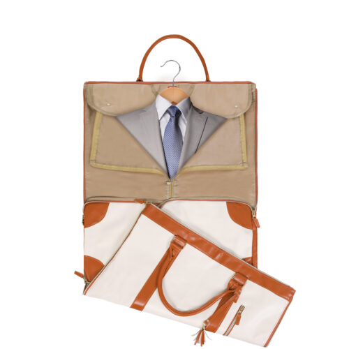 Slimbridge 5L Garment Bags 2-in-1 Hanging Suit Convertible Travel Duffel Beige - Image 4